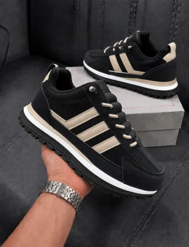 Adidasi barbati casual, premium, negri cu maro k13
