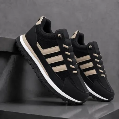 Adidasi barbati casual, premium, negri cu maro k13