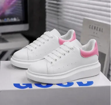 Adidasi dama casual albi cu roz 111