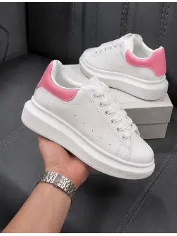 Adidasi dama casual albi cu roz 111