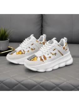 Adidasi dama casual, albi cu auriu, L21
