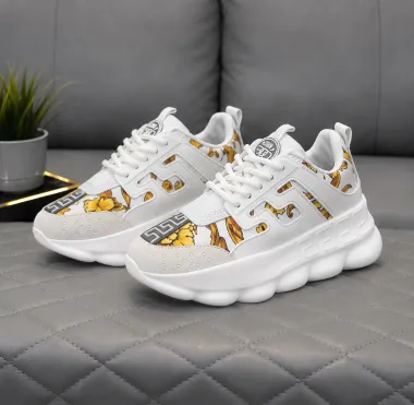 Adidasi dama casual, albi cu auriu, L21