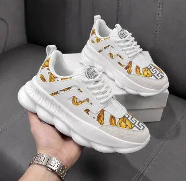 Adidasi dama casual, albi cu auriu, L21