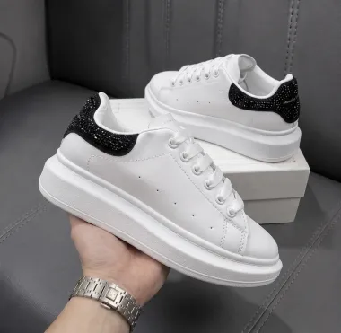 Adidasi dama casual albi cu negru 111