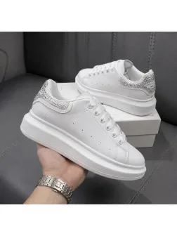Adidasi dama casual albi cu gri, diamond 111D