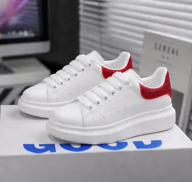 Adidasi dama casual albi cu rosu 111