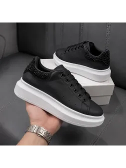 Adidasi dama casual negri cu alb , diamond 111D