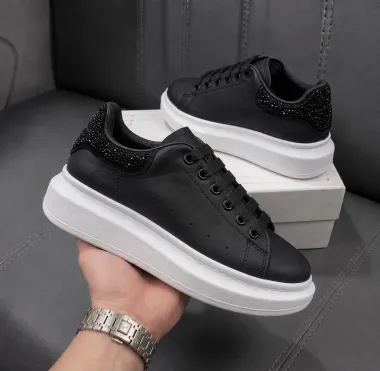 Adidasi dama casual negri cu alb 111