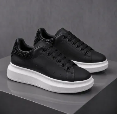 Adidasi dama casual negri cu alb 111