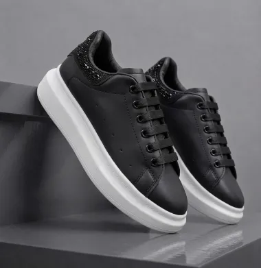 Adidasi dama casual negri cu alb 111
