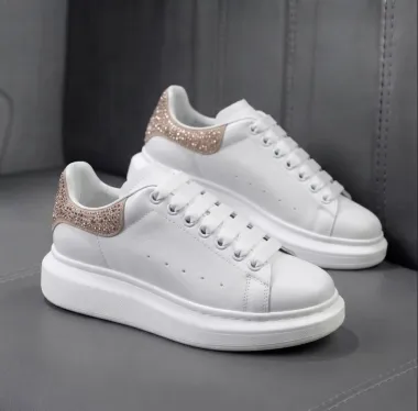 Adidasi dama casual albi cu roz 111
