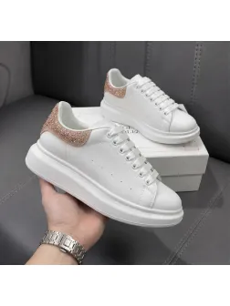 Adidasi dama casual albi cu roz, diamond 111D N12-4