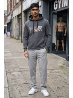 Hanorac barbati slim fit gri inchis 13511
