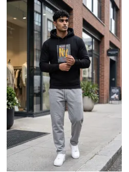 Hanorac barbati slim fit negru 13512