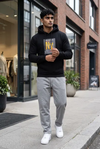 Hanorac barbati slim fit negru 13512