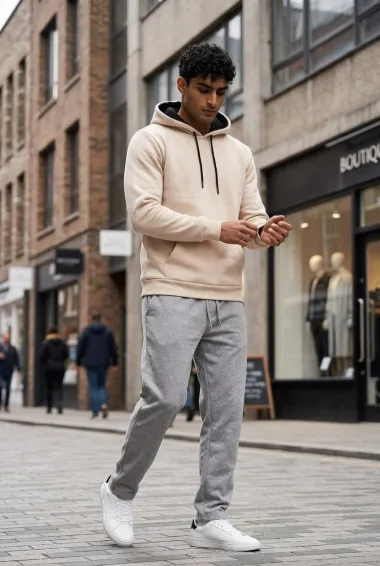 Hanorac barbati slim fit bej 13514