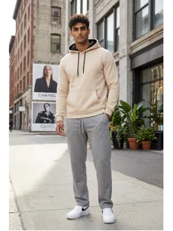 Hanorac barbati slim fit bej 13514