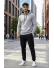 Hanorac barbati slim fit gri inchis 13514