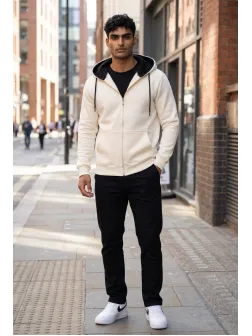 Hanorac barbati slim fit bej 13531