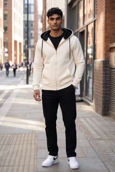 Hanorac barbati slim fit bej 13531