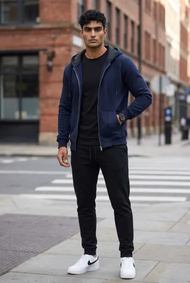 Hanorac barbati slim fit bleumarin 13531
