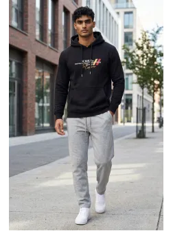 Hanorac barbati slim fit negru 13532
