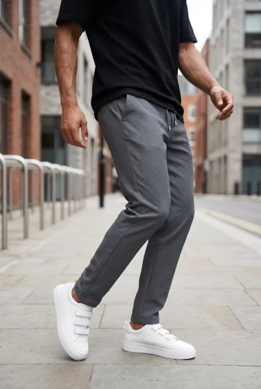 Pantaloni barbati casual gri 3001
