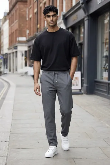Pantaloni barbati casual gri 3001