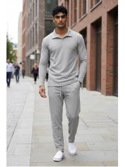 Trening barbati slim fit gri Pantaloni + Hanorac 7500