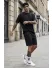 Compleu de vara, triocu + pantaloni, negru 7502