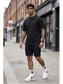 Compleu de vara, triocu + pantaloni, negru 7502