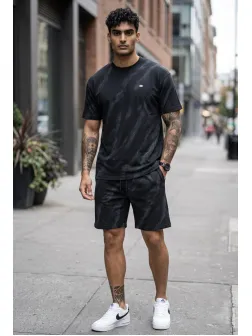 Compleu de vara, triocu + pantaloni, negru 7503