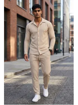 Compleu de vara, triocu + pantaloni, bej 7505