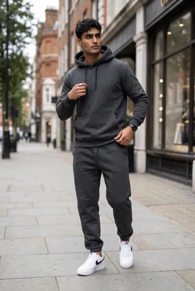 Trening barbati slim fit Pantaloni + Hanorac, gri, 13520