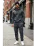 Trening barbati slim fit Pantaloni + Hanorac, gri, 13520