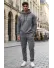 Trening barbati slim fit Pantaloni + Hanorac, gri, vatuit 13521
