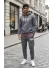 Trening barbati slim fit Pantaloni + Hanorac, gri, 13522