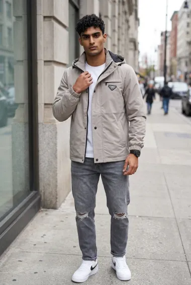 Geaca barbati bej, slim fit 13527