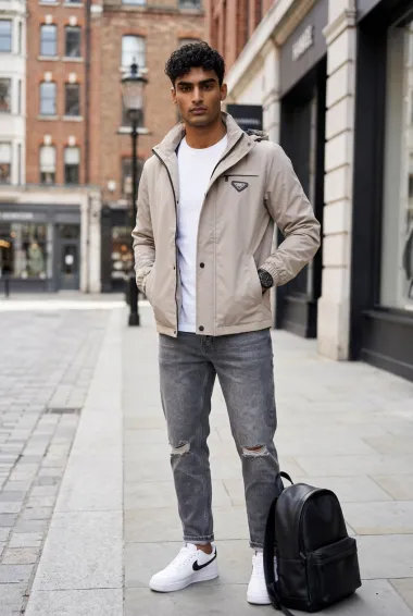 Geaca barbati bej, slim fit 13527