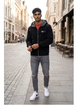 Geaca barbati neagra, slim fit 13528