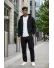 Trening barbati slim fit negru Pantaloni + Hanorac k059