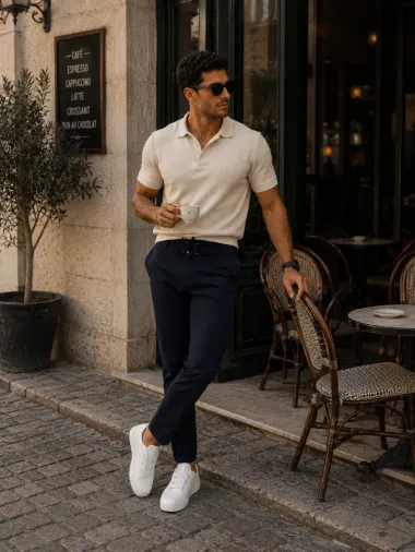 Pantaloni barbati casual, bleumarin, PREMIUM, 13500