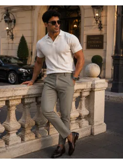 Pantaloni barbati casual, gri, PREMIUM, 13504