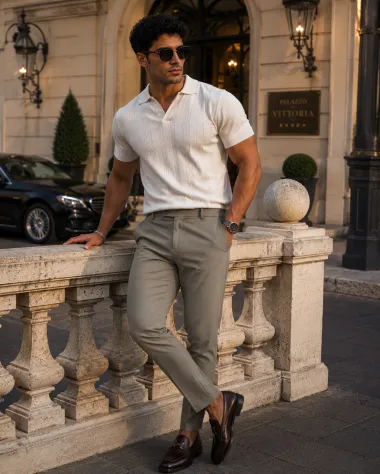 Pantaloni barbati casual, gri, PREMIUM, 13504