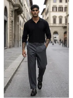 Bluza barbati neagra, slim fit 13505 D2-5.3