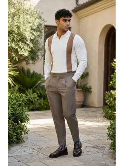 Bluza barbati alba , slim fit 13507 D4-5.4