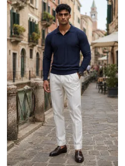Bluza barbati bleumarin, slim fit 13509