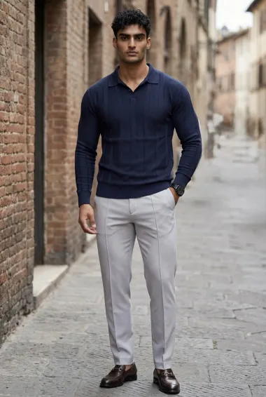 Bluza barbati bleumarin, slim fit 13509