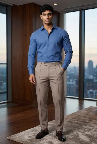 Pantaloni barbati casual, bej, PREMIUM, 13510