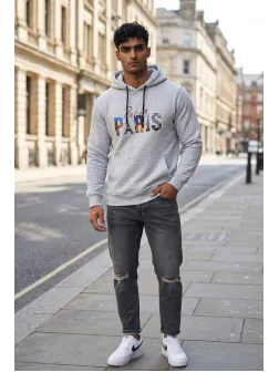 Hanorac barbati slim fit gri, vatuit, 13511
